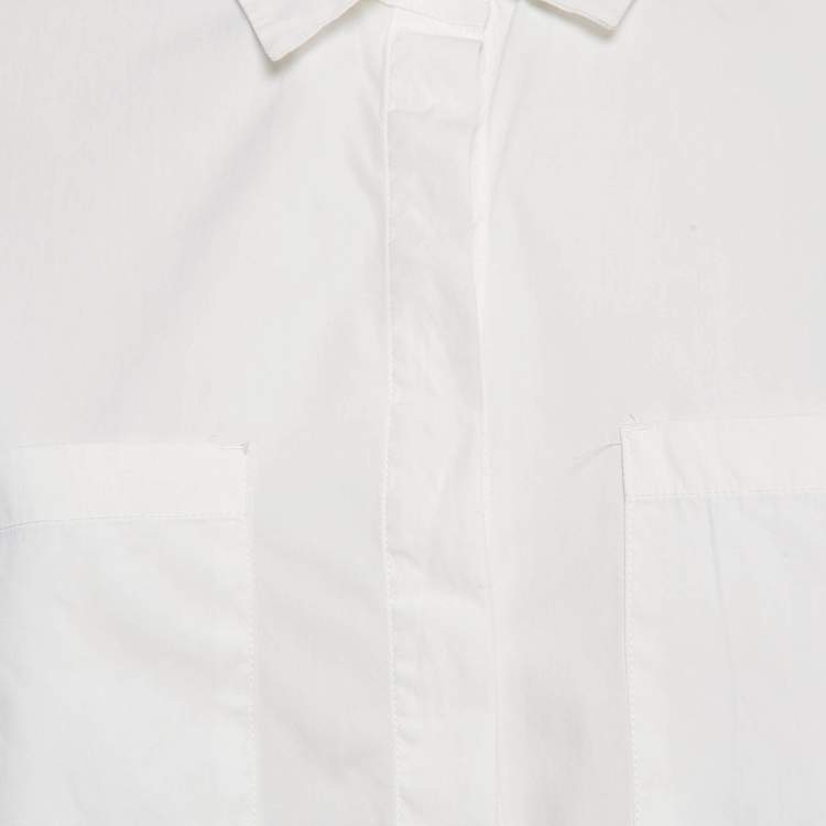 Pre Owned Max Mara White Cotton Long Sleeve Shirt M