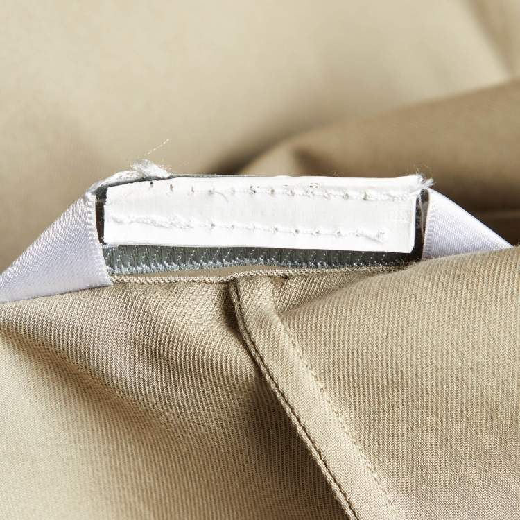 Pre Owned Max Mara Grey Gabardine Double Breasted Pea Coat L