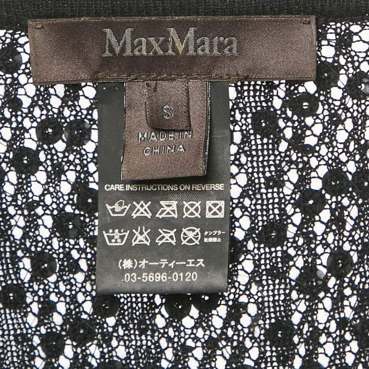 Pre Owned Max Mara Black Sequin Knit Cardigan S