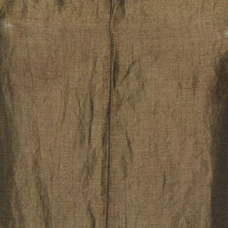 Pre Owned Max Mara Green Linen & Silk Sleeveless Dress XS