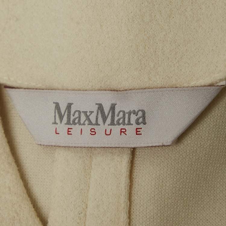 Pre Owned Max Mara Cream Textured Cotton Blend Jacket M