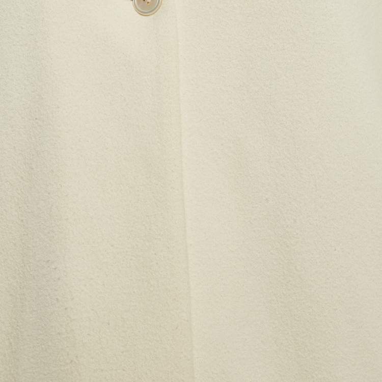 Pre Owned Max Mara Cream Textured Cotton Blend Jacket M