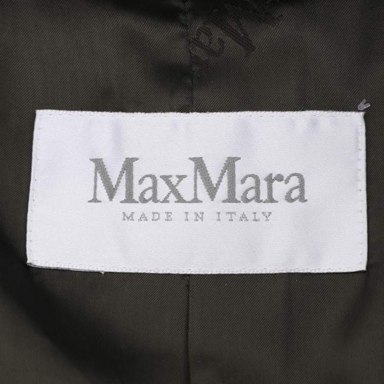 Pre Owned Max Mara Green Check Virgin Wool Jacket M