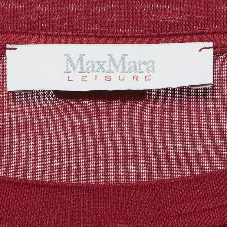 Pre Owned Max Mara Red Jersey and Crepe Tunic Top M