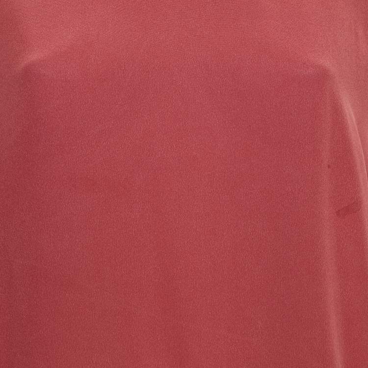 Pre Owned Max Mara Red Jersey and Crepe Tunic Top M