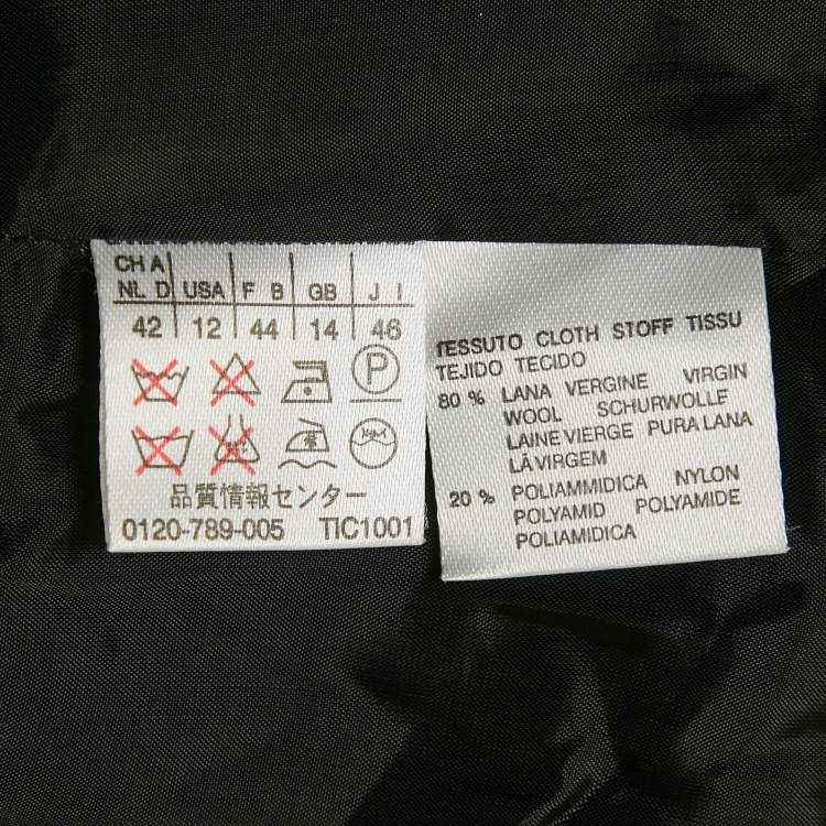 Pre Owned Max Mara Grey Tweed Single Breasted Blazer L