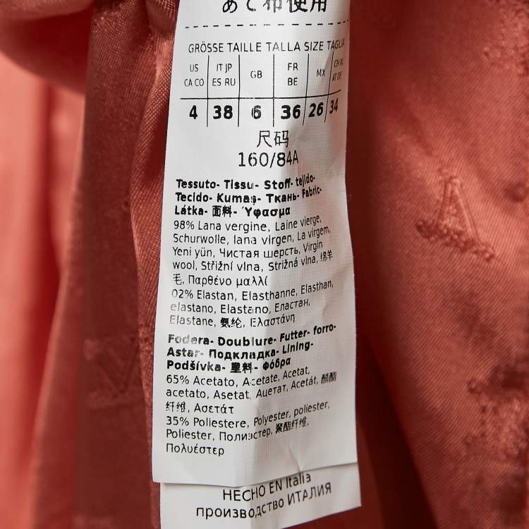 Pre Owned Max Mara Pink Wool Double Breasted Blazer and Shorts Set S