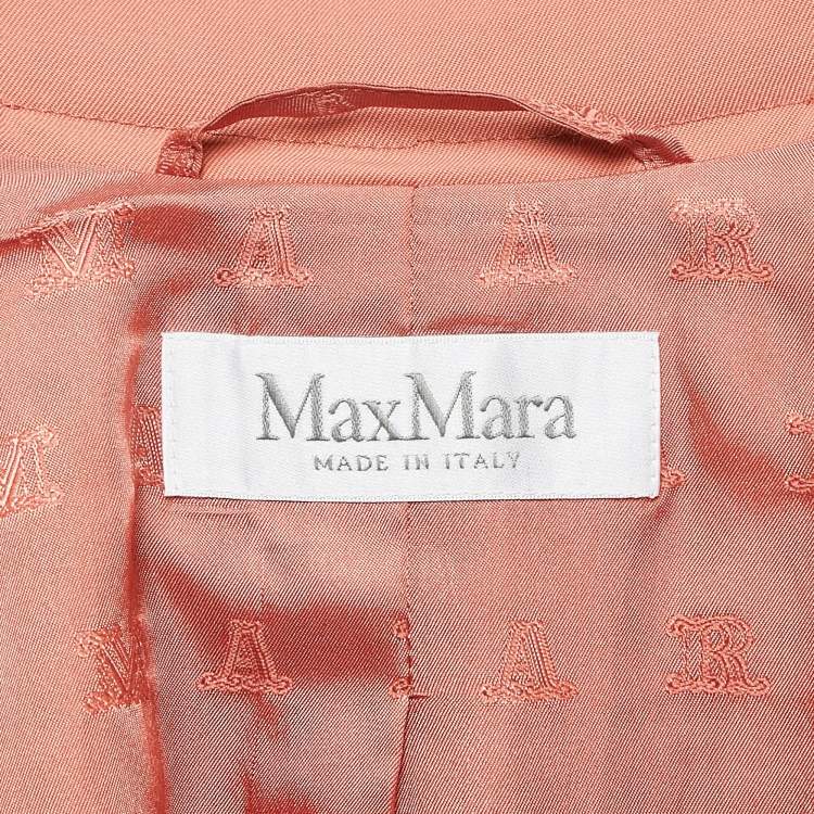 Pre Owned Max Mara Pink Wool Double Breasted Blazer and Shorts Set S