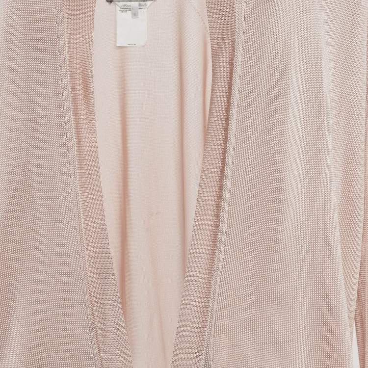 Pre Owned Max Mara Pink Knit Open Front Cardigan XL
