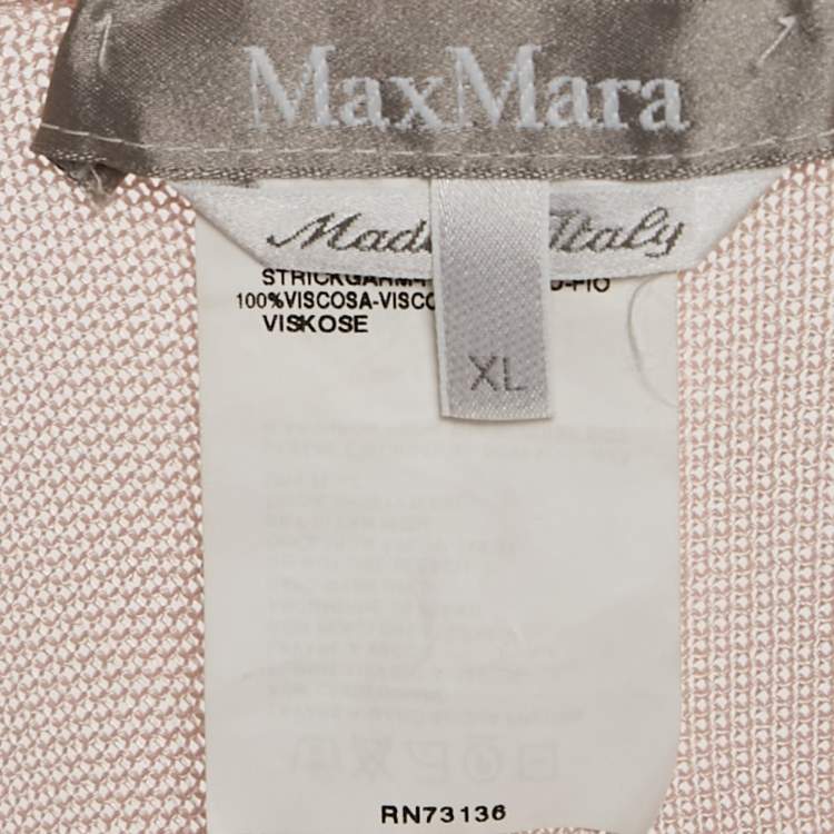 Pre Owned Max Mara Pink Knit Open Front Cardigan XL