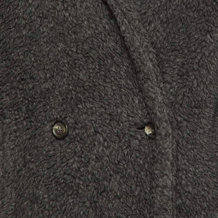 Pre Owned Max Mara Grey Fur Single Breasted Coat XS