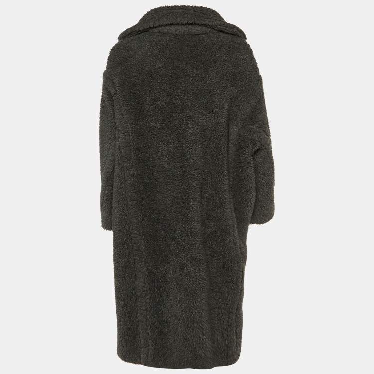 Pre Owned Max Mara Grey Fur Single Breasted Coat XS
