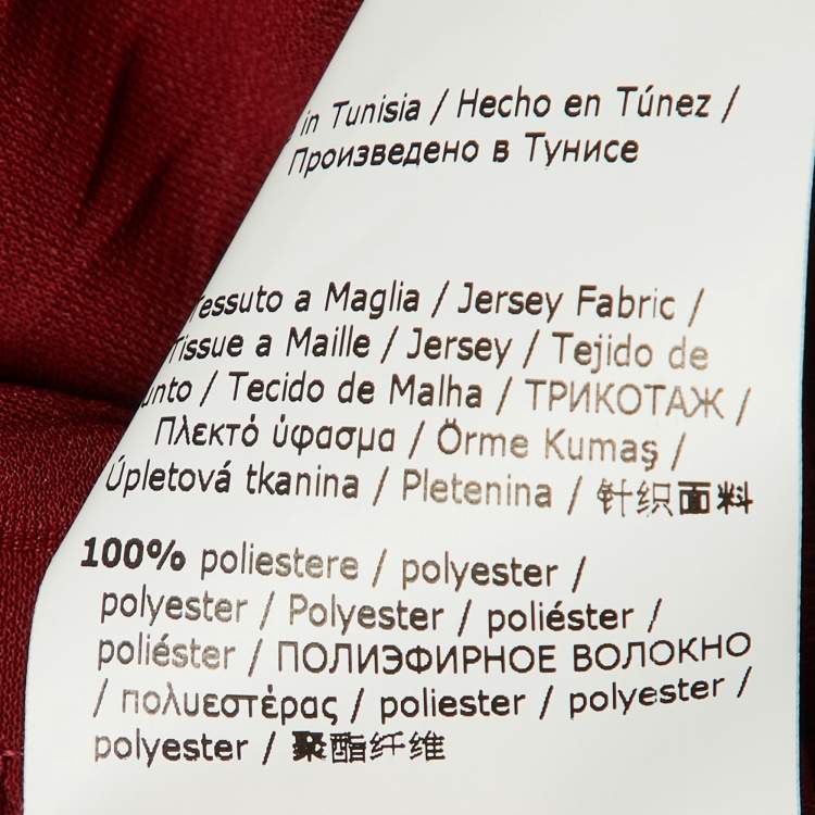 Pre Owned Max Mara Leisure Burgundy Crinkled Crepe Button Front Shirt S