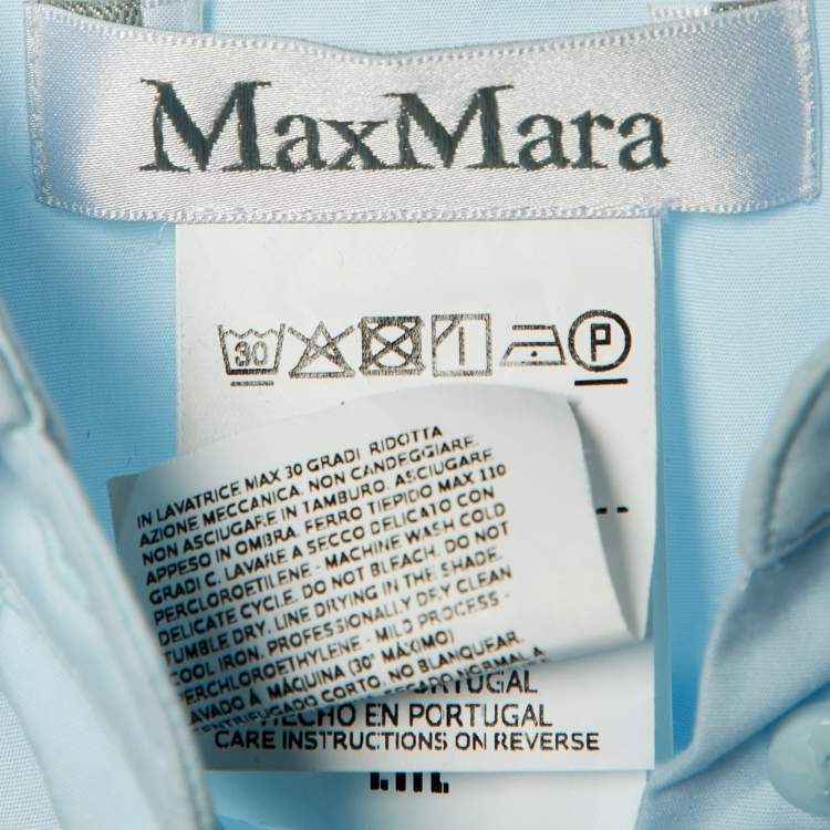 Pre Owned Max Mara Blue Cotton Short Sleeve Shirt M