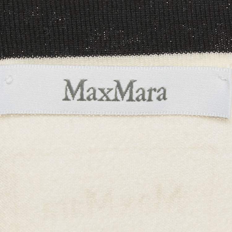 مملوكة مسبقًا Max Mara Black/White Knit Round Neck Cropped Top M
