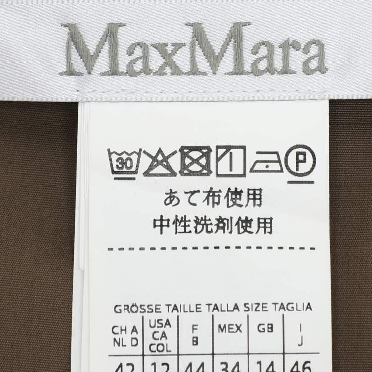 Pre Owned Max Mara Green Cotton Belted Maxi Dress M