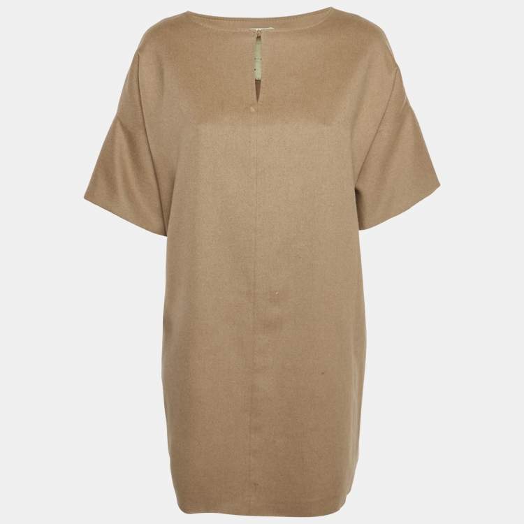 Pre Owned Max Mara Brown Camel Hair Mini Dress M