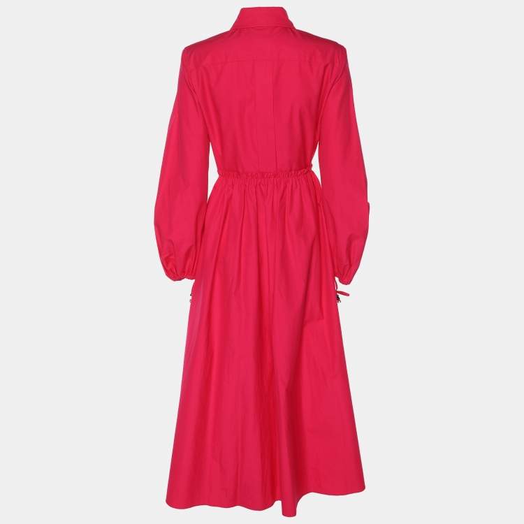 Pre Owned Max Mara Pink Cotton Blend Maxi Dress M