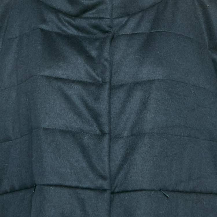 Pre Owned Max Mara Leisure Navy Blue Wool Blend Sleeveless Down Jacket M