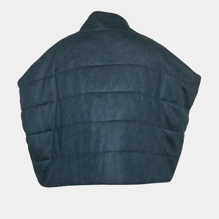 Pre Owned Max Mara Leisure Navy Blue Wool Blend Sleeveless Down Jacket M