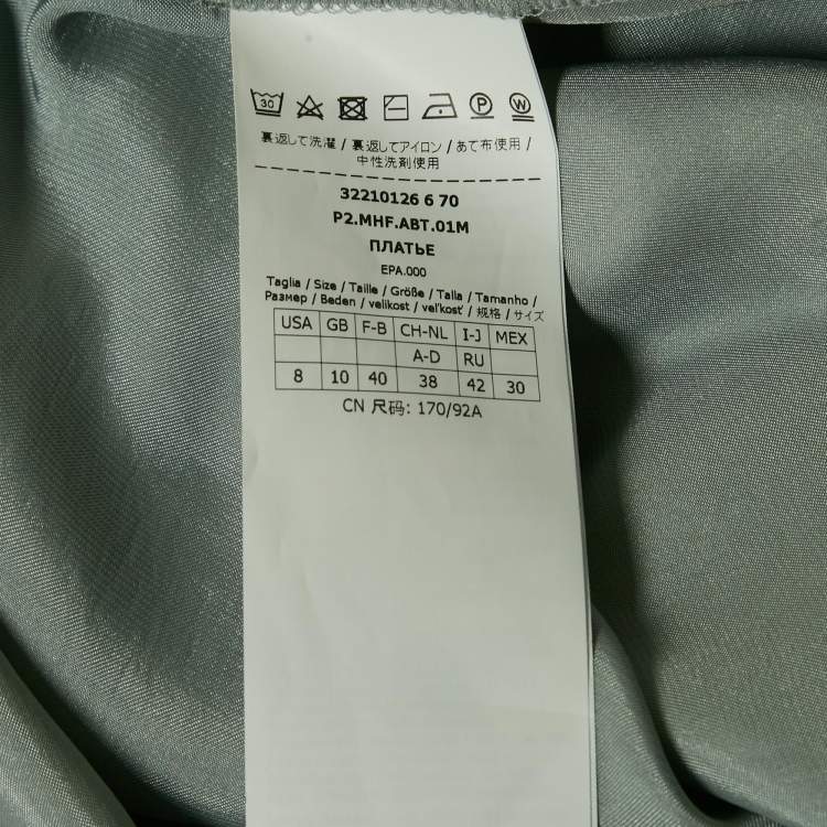 Pre Owned Max Mara Leisure Metallic Grey Satin Strappy Maxi Dress M