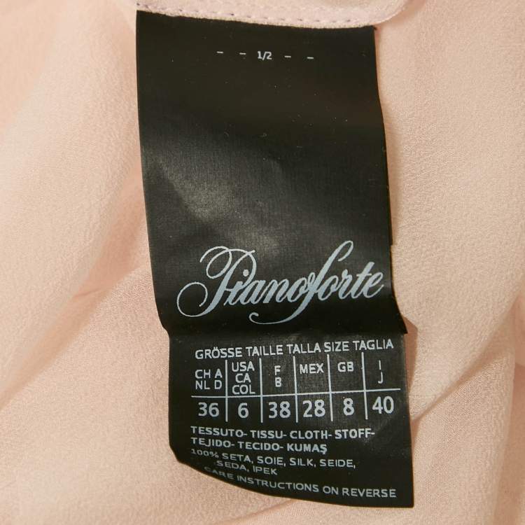 Pre Owned Max Mara Pink Silk Chiffon Gathered Sleeveless Long Dress S