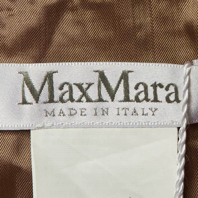 Pre Owned Max Mara Light Brown Camel Hair Sleeveless Sheath Dress L