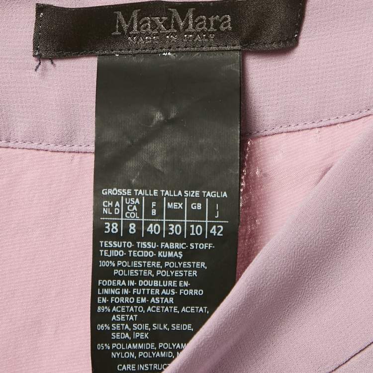 Pre Owned Max Mara Purple Chiffon Plisse Flared Trousers M