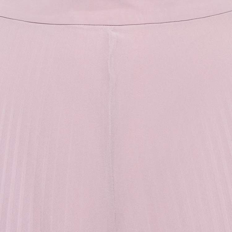 Pre Owned Max Mara Purple Chiffon Plisse Flared Trousers M