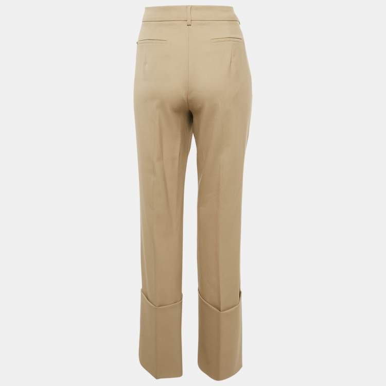 Pre Owned Sportmax Beige Wool Loose Fit Trousers XL