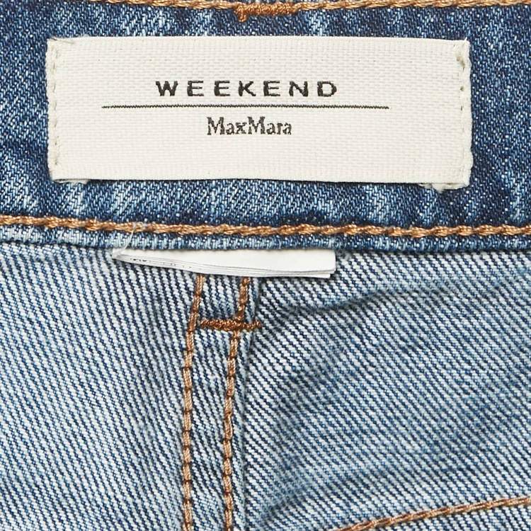 Pre Owned Max Mara Blue Denim Straight Leg Jeans XL Waist 34"
