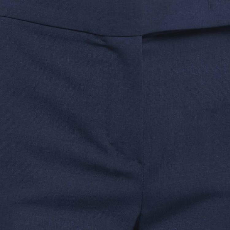 Pre Owned Max Mara Navy Blue Wool Tailored Pants S