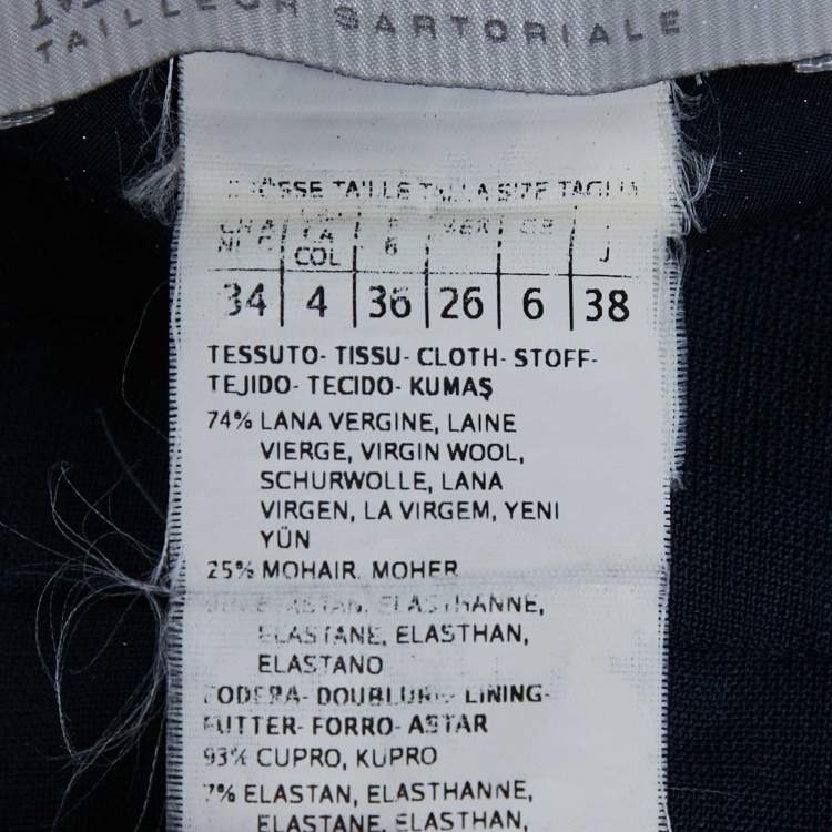 Pre Owned Max Mara Navy Blue Wool Tailored Pants S