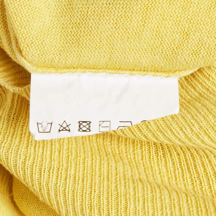 Pre Owned Max Mara Yellow Knit Long Sweater M