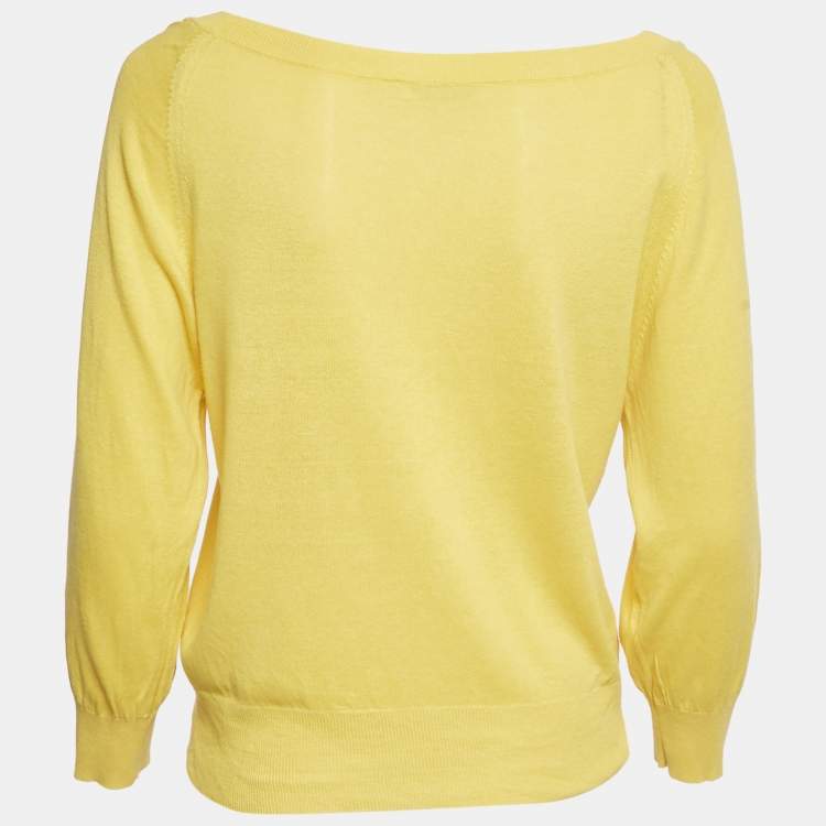 Pre Owned Max Mara Yellow Knit Long Sweater M