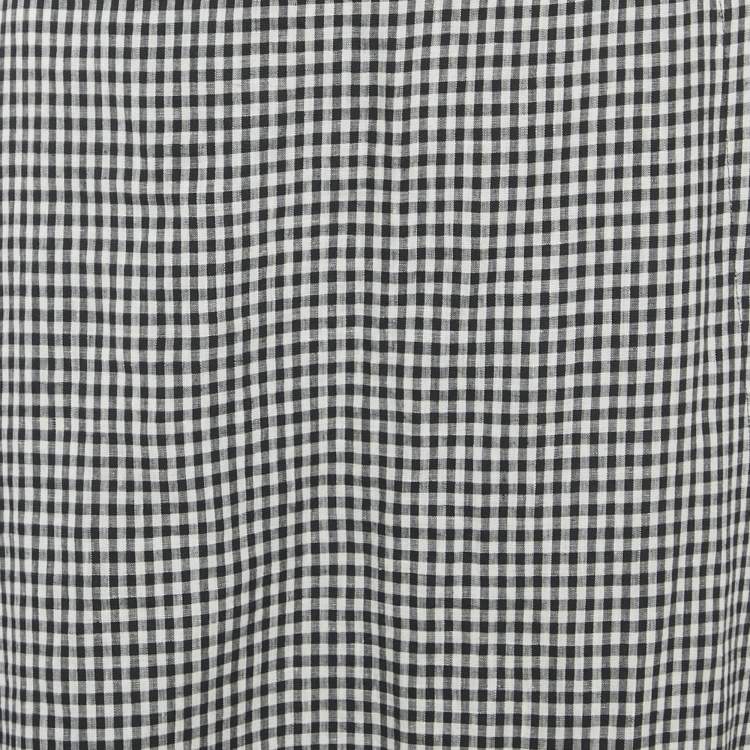 Pre Owned Max Mara Black/White Checkered Midi Skirt M