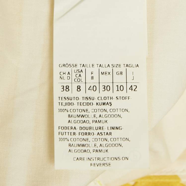 Pre Owned Max Mara Yellow Printed Cotton Short Dress M