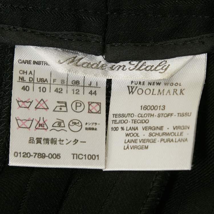 Pre Owned Max Mara Black Pinstriped Wool Suit M