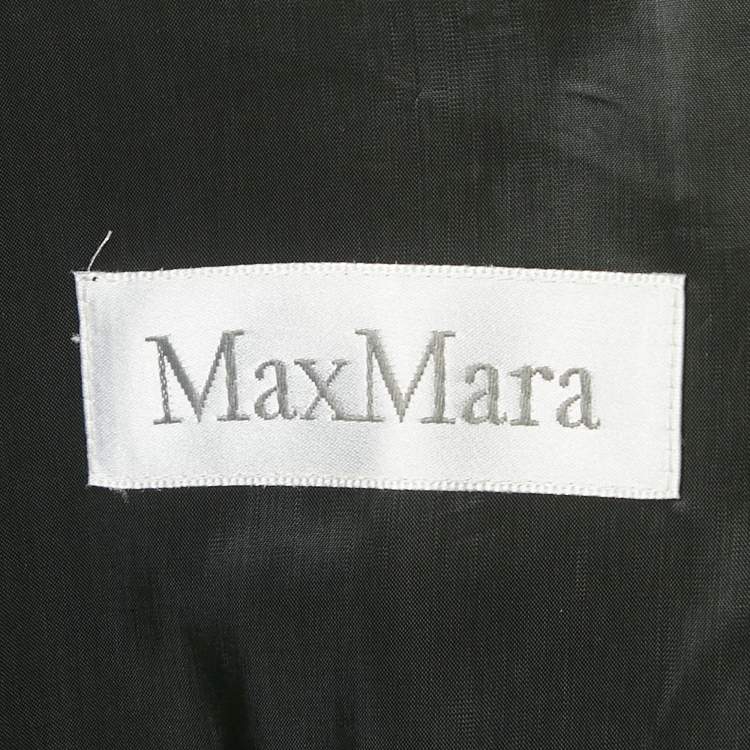 Pre Owned Max Mara Black Pinstriped Wool Suit M