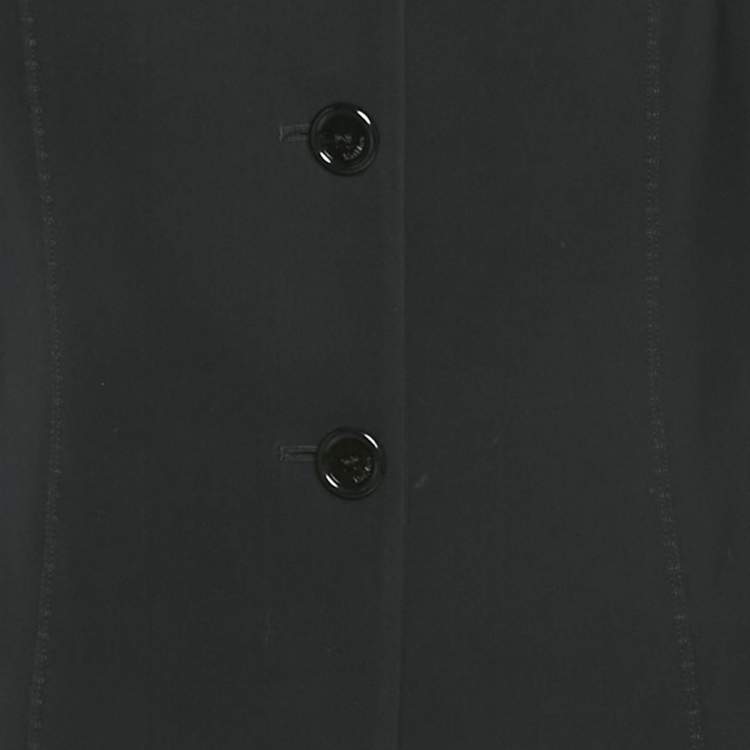 Pre Owned Max Mara Black Crepe Button Front Blazer M