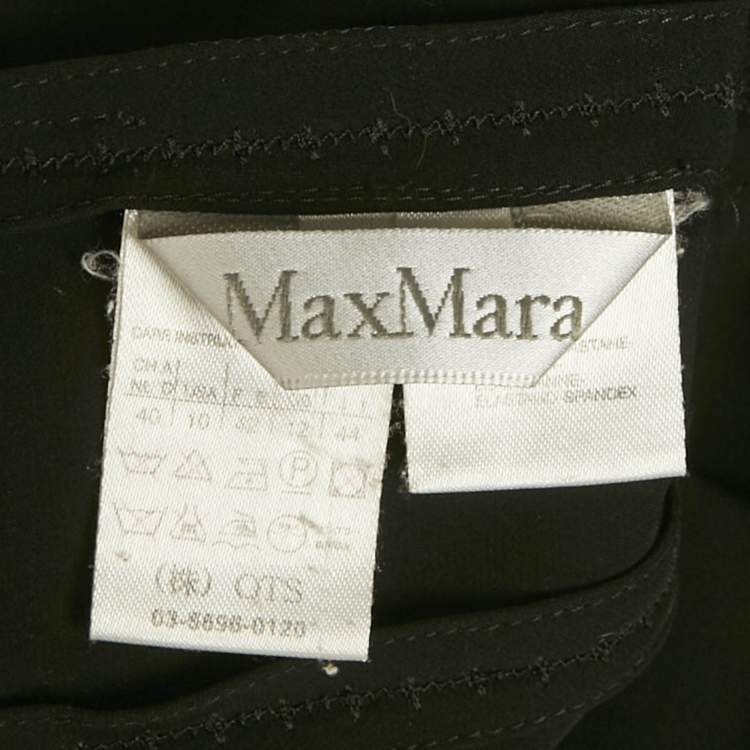 Pre Owned Max Mara Black Crepe Button Front Blazer M