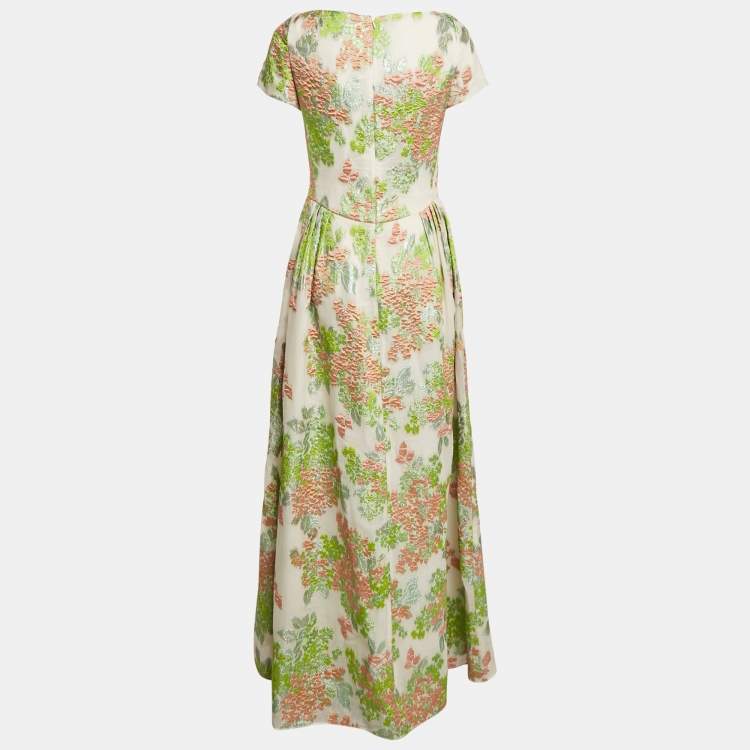 Pre Owned Max Mara Multicolor Jacquard Maxi Dress M