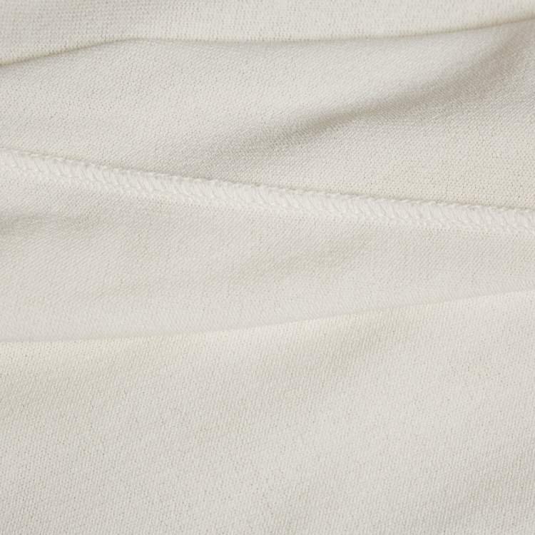 Pre Owned Max Mara White Stretch Knit Sleeveless Midi Dress M