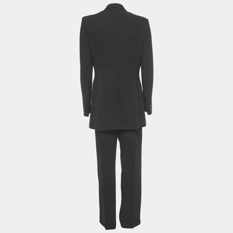 Pre Owned Pinanoforte di Max Mara Black Crepe Double Breasted Suit M