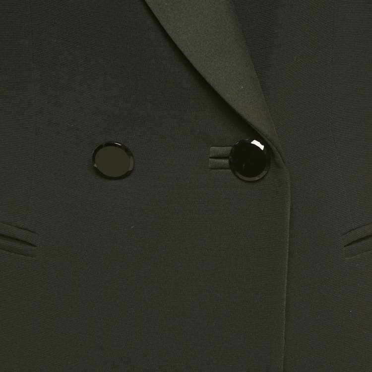 Pre Owned Pinanoforte di Max Mara Black Crepe Double Breasted Suit M