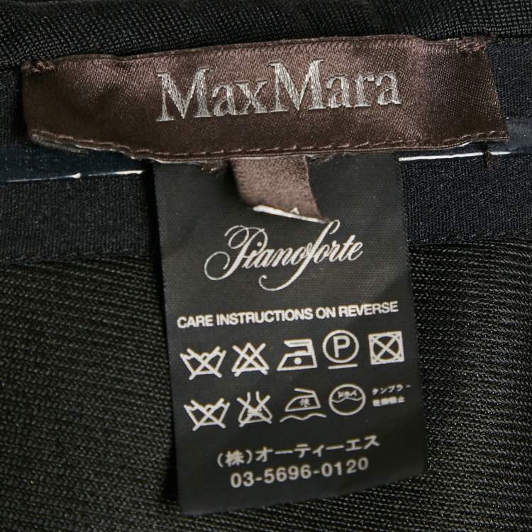 Pre Owned Max Mara Black Jersey Strapless Maxi Dress M