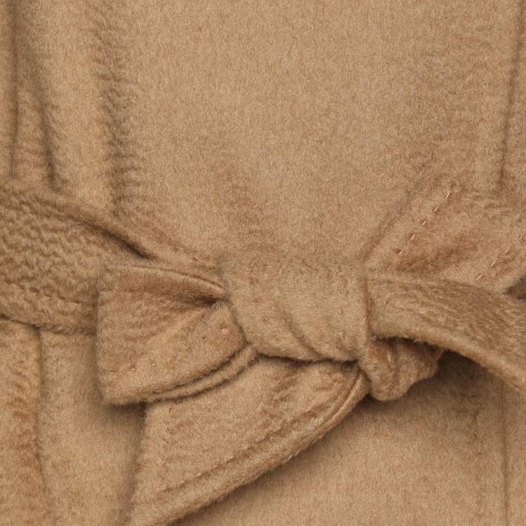 Pre Owned Max Mara Brown Camel Wool Button Front Belted Coat M