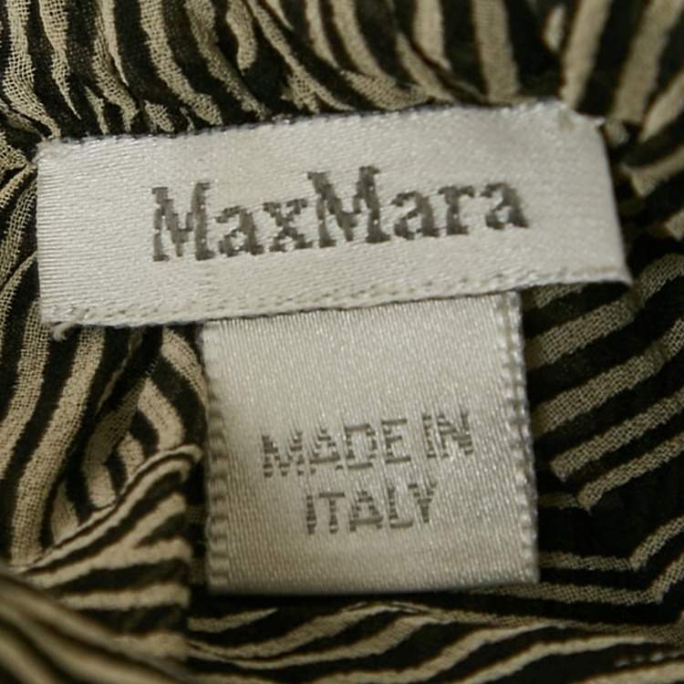 Pre Owned Max Mara Monochrome Printed One Shoulder Tie-Up Top M