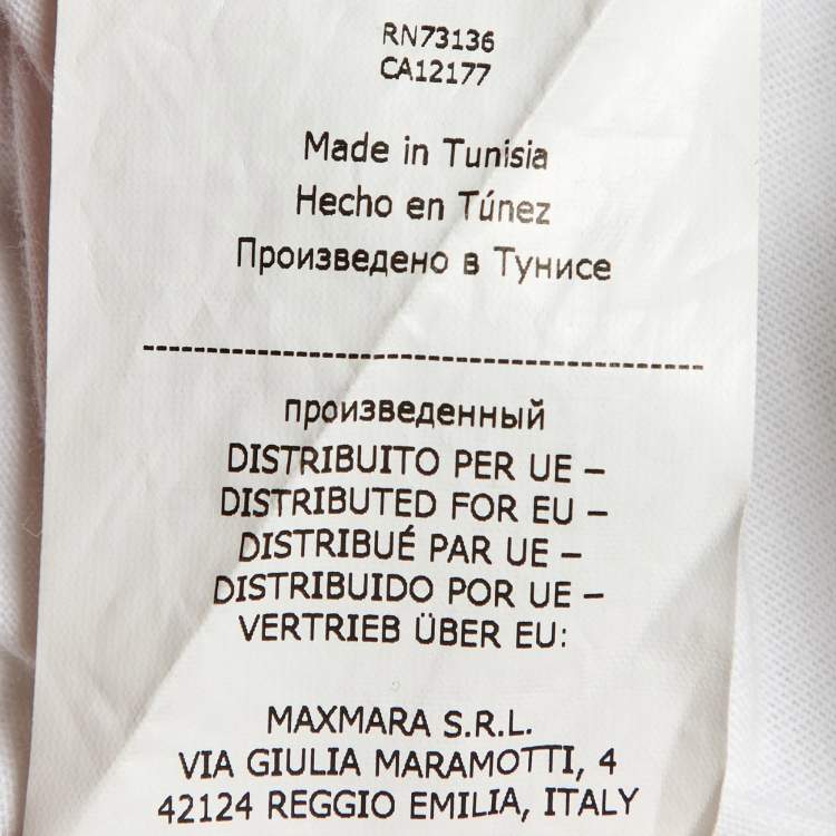 Pre Owned Max Mara White Cotton Logo Embroidered Crew Neck T-Shirt L