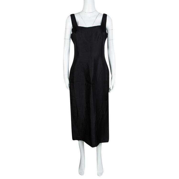 Pre Owned Max Mara Black Sleeveless Jacket and Dress Set M
